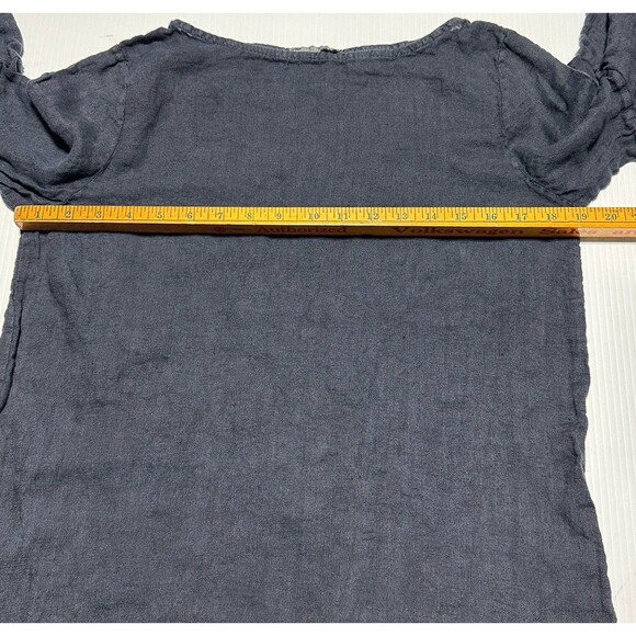 Piazza Del Tempio Made In Italy 100% Linen Dress Size M Boatneck Ruffle Sleeve - Picture 8 of 11